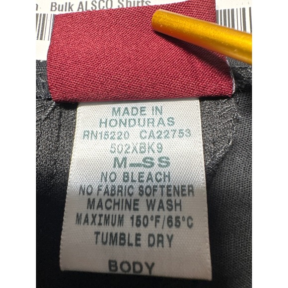 Red Kap Short Sleeve Work Shirt Black Button Front Utility Mens Medium - Picture 5 of 15